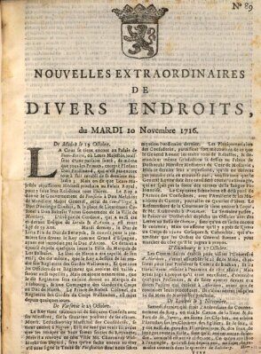 Nouvelles extraordinaires de divers endroits Dienstag 10. November 1716