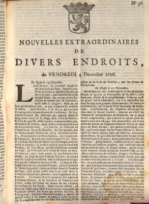 Nouvelles extraordinaires de divers endroits Freitag 4. Dezember 1716