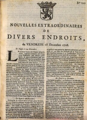 Nouvelles extraordinaires de divers endroits Freitag 18. Dezember 1716