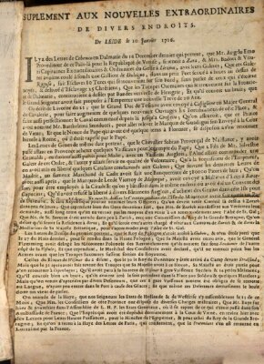 Nouvelles extraordinaires de divers endroits Freitag 10. Januar 1716