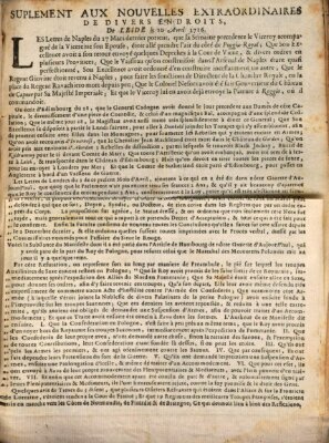 Nouvelles extraordinaires de divers endroits Freitag 10. April 1716