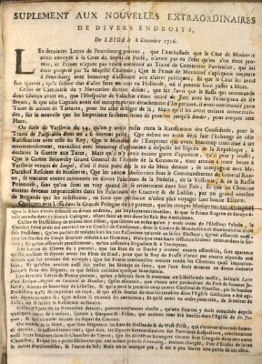 Nouvelles extraordinaires de divers endroits Dienstag 8. Dezember 1716