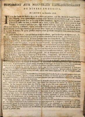 Nouvelles extraordinaires de divers endroits Dienstag 29. Dezember 1716