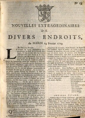 Nouvelles extraordinaires de divers endroits Dienstag 14. Februar 1719