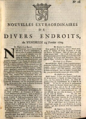 Nouvelles extraordinaires de divers endroits Freitag 24. Februar 1719