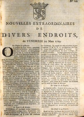 Nouvelles extraordinaires de divers endroits Freitag 10. März 1719