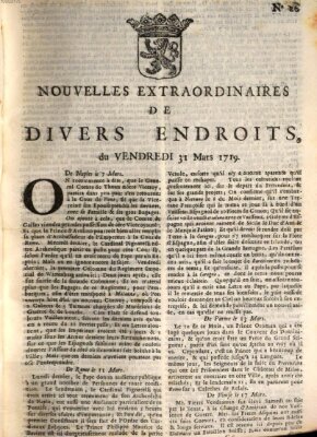 Nouvelles extraordinaires de divers endroits Freitag 31. März 1719