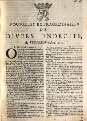 Nouvelles extraordinaires de divers endroits Freitag 7. April 1719