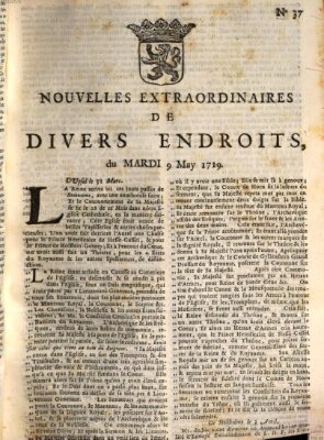 Nouvelles extraordinaires de divers endroits Dienstag 9. Mai 1719