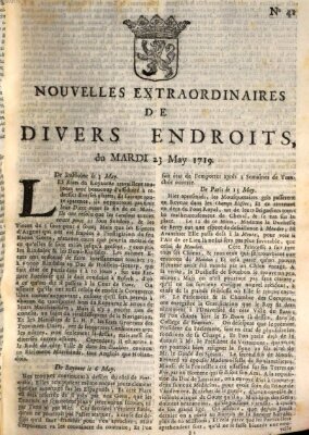 Nouvelles extraordinaires de divers endroits Dienstag 23. Mai 1719