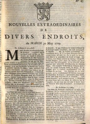 Nouvelles extraordinaires de divers endroits Dienstag 30. Mai 1719