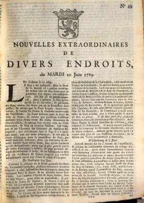 Nouvelles extraordinaires de divers endroits Dienstag 20. Juni 1719