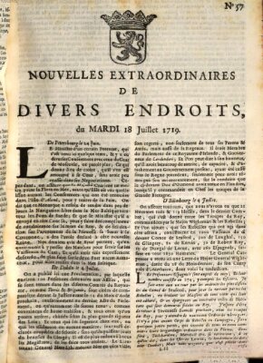 Nouvelles extraordinaires de divers endroits Dienstag 18. Juli 1719