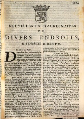 Nouvelles extraordinaires de divers endroits Freitag 28. Juli 1719