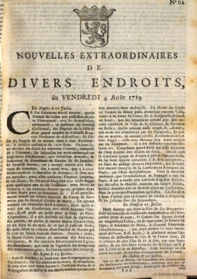 Nouvelles extraordinaires de divers endroits Freitag 4. August 1719