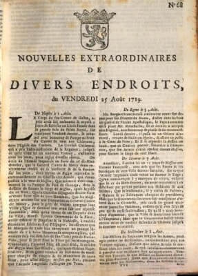 Nouvelles extraordinaires de divers endroits Freitag 25. August 1719