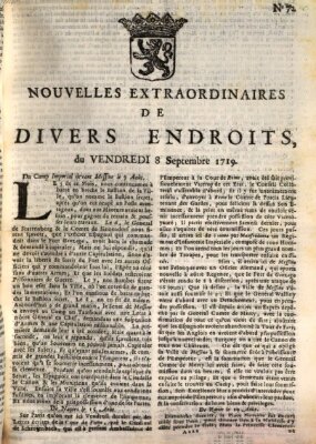 Nouvelles extraordinaires de divers endroits Freitag 8. September 1719