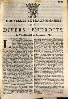 Nouvelles extraordinaires de divers endroits Freitag 29. September 1719