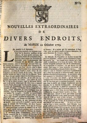 Nouvelles extraordinaires de divers endroits Dienstag 10. Oktober 1719