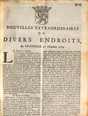 Nouvelles extraordinaires de divers endroits Freitag 27. Oktober 1719