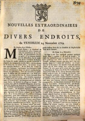 Nouvelles extraordinaires de divers endroits Freitag 24. November 1719