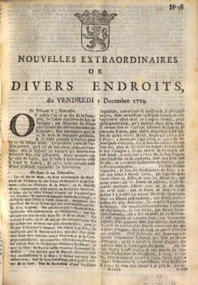 Nouvelles extraordinaires de divers endroits Freitag 1. Dezember 1719