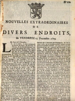 Nouvelles extraordinaires de divers endroits Freitag 15. Dezember 1719