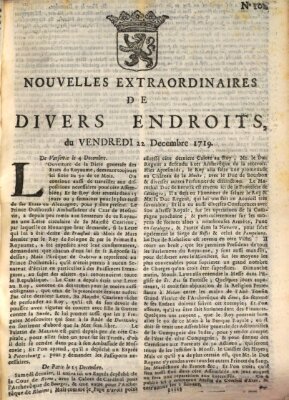 Nouvelles extraordinaires de divers endroits Freitag 22. Dezember 1719