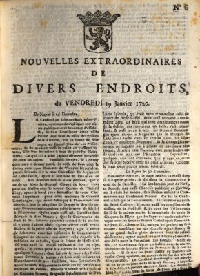 Nouvelles extraordinaires de divers endroits Freitag 19. Januar 1720