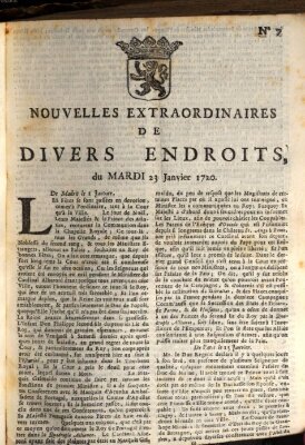 Nouvelles extraordinaires de divers endroits Dienstag 23. Januar 1720