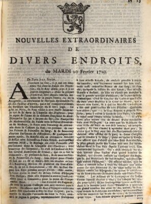 Nouvelles extraordinaires de divers endroits Dienstag 20. Februar 1720