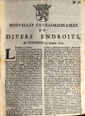 Nouvelles extraordinaires de divers endroits Freitag 23. Februar 1720