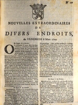 Nouvelles extraordinaires de divers endroits Freitag 8. März 1720