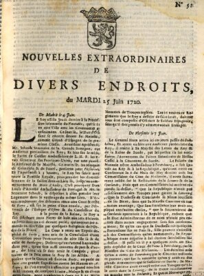 Nouvelles extraordinaires de divers endroits Dienstag 25. Juni 1720