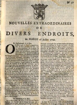 Nouvelles extraordinaires de divers endroits Dienstag 16. Juli 1720