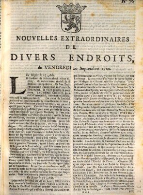 Nouvelles extraordinaires de divers endroits Freitag 20. September 1720