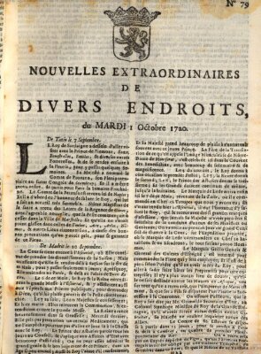 Nouvelles extraordinaires de divers endroits Dienstag 1. Oktober 1720