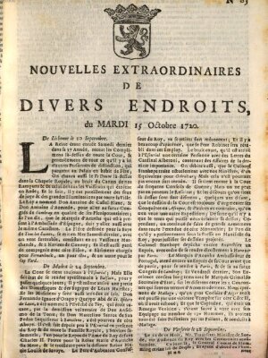 Nouvelles extraordinaires de divers endroits Dienstag 15. Oktober 1720