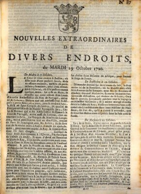 Nouvelles extraordinaires de divers endroits Dienstag 29. Oktober 1720