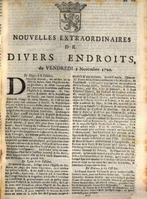 Nouvelles extraordinaires de divers endroits Freitag 1. November 1720