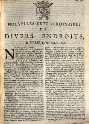 Nouvelles extraordinaires de divers endroits Dienstag 19. November 1720