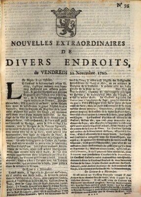 Nouvelles extraordinaires de divers endroits Freitag 22. November 1720