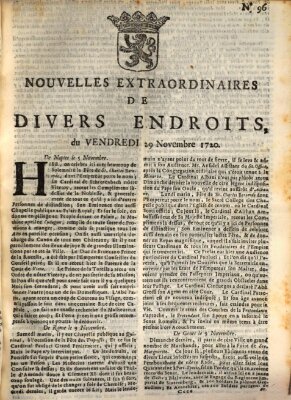 Nouvelles extraordinaires de divers endroits Freitag 29. November 1720