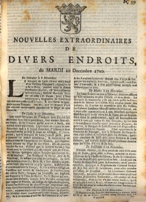 Nouvelles extraordinaires de divers endroits Dienstag 10. Dezember 1720