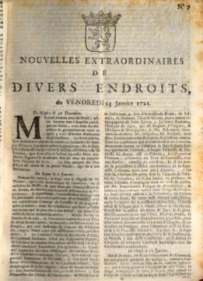 Nouvelles extraordinaires de divers endroits Freitag 24. Januar 1721