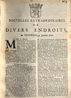 Nouvelles extraordinaires de divers endroits Freitag 31. Januar 1721