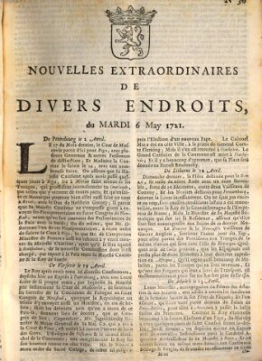 Nouvelles extraordinaires de divers endroits Dienstag 6. Mai 1721