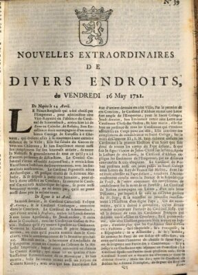 Nouvelles extraordinaires de divers endroits Freitag 16. Mai 1721