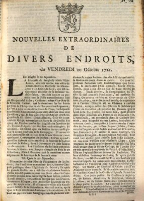 Nouvelles extraordinaires de divers endroits Freitag 10. Oktober 1721