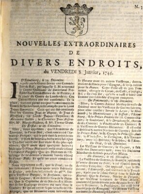 Nouvelles extraordinaires de divers endroits Freitag 8. Januar 1745